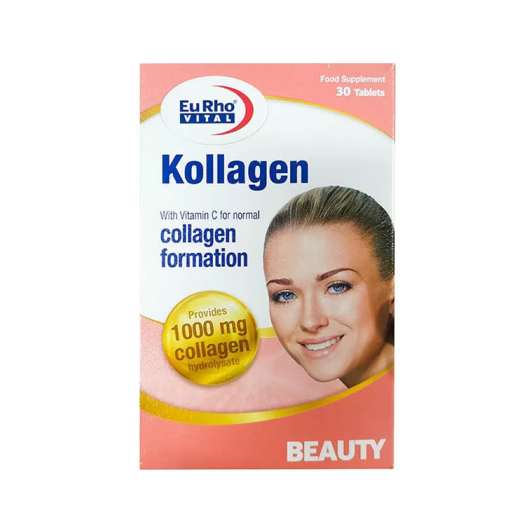 قرص کلاژن ۱۰۰۰ یوروویتال | جوان‌سازی پوست و تقویت مو (دوز بالا + ویتامین C)