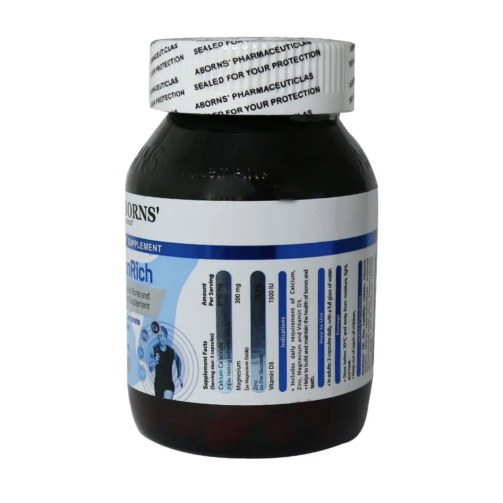 کپسول بن ریچ آبرونس | کلسیم، د۳ و ویتامین K2 برای استخوان و عروق