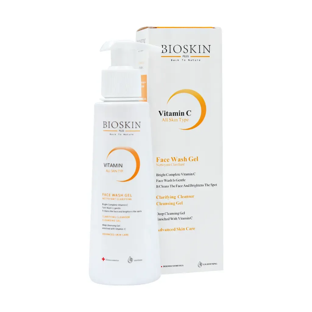 خرید ژل شستشوی ویتامین C بایو اسکین | روشن‌کننده پوست در شفاکده